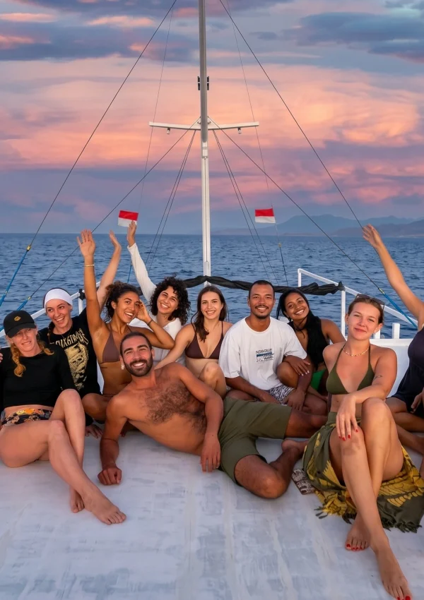 sunset on boat